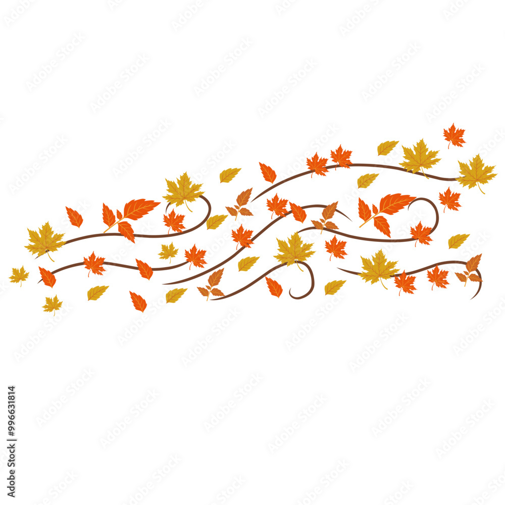 Vector Wind Blowing Autumn Vector Wind Blowing Autumn