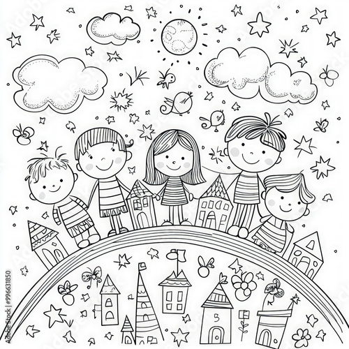 A whimsical storybook scene...