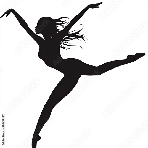 Jazz Dancer Silhouette, Ill...