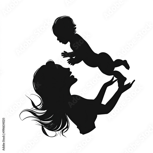 Mommy And Baby Silhouette, ...