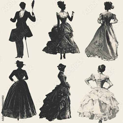 Victorian Silhouette People...