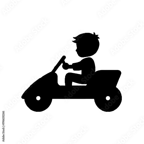 Young Racer Silhouette Vector Illustration