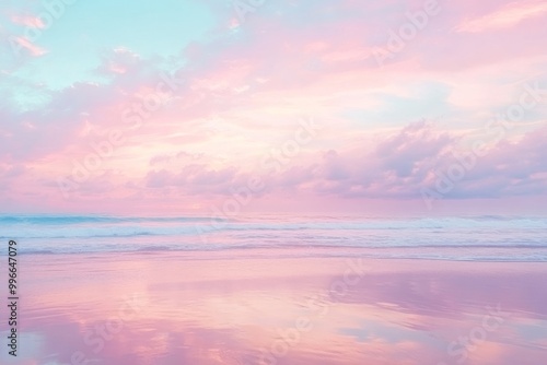 The horizon of a beach landscape outdoors is blurry in the background