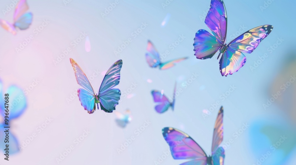 Flying butterflies in pastel shades
Flying butterflies in pastel shades