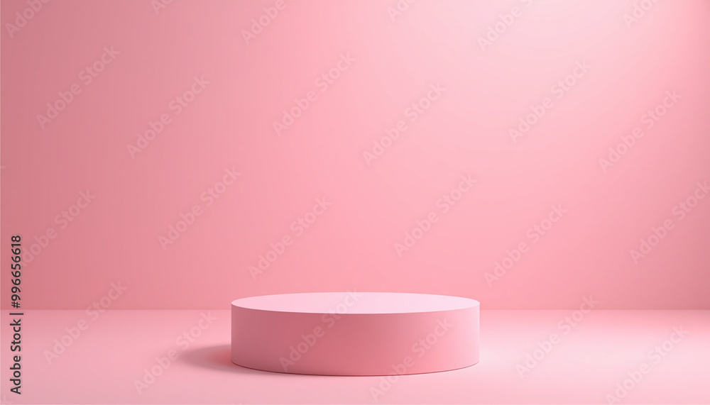 A podium bright light set against a soft pink background A podium bright light set against a soft pink background