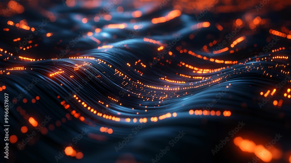 Glowing Circuitry and Waves in Abstract Tech Art, circuits, design, futuristic, digital Glowing Circuitry and Waves in Abstract Tech Art, circuits, design, futuristic, digital