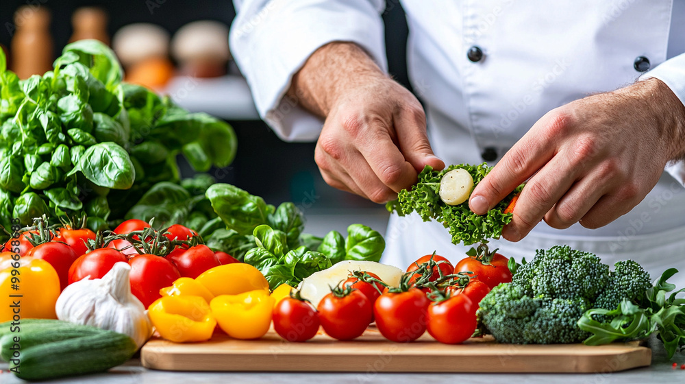 a chef preparing ingredients a chef preparing ingredients