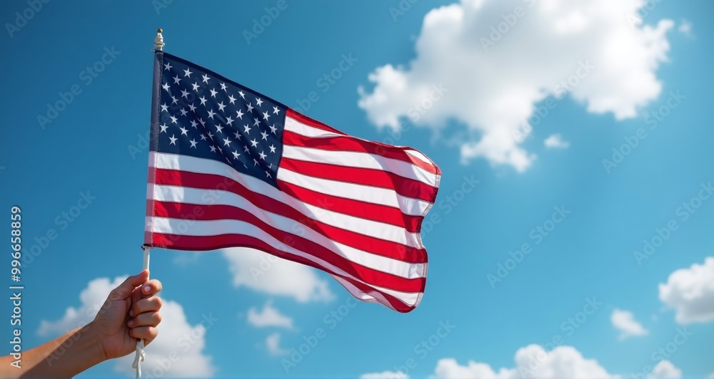 Fototapeta premium american flag on hands