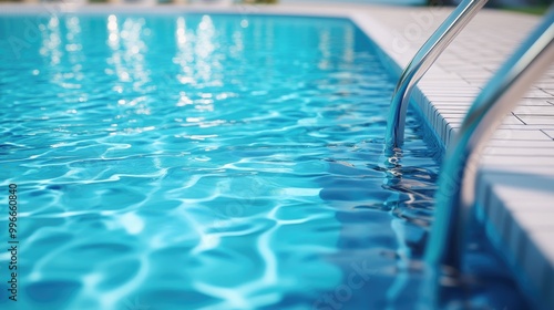 Clean vibrant blue swimming pool backdrop 3D rendering