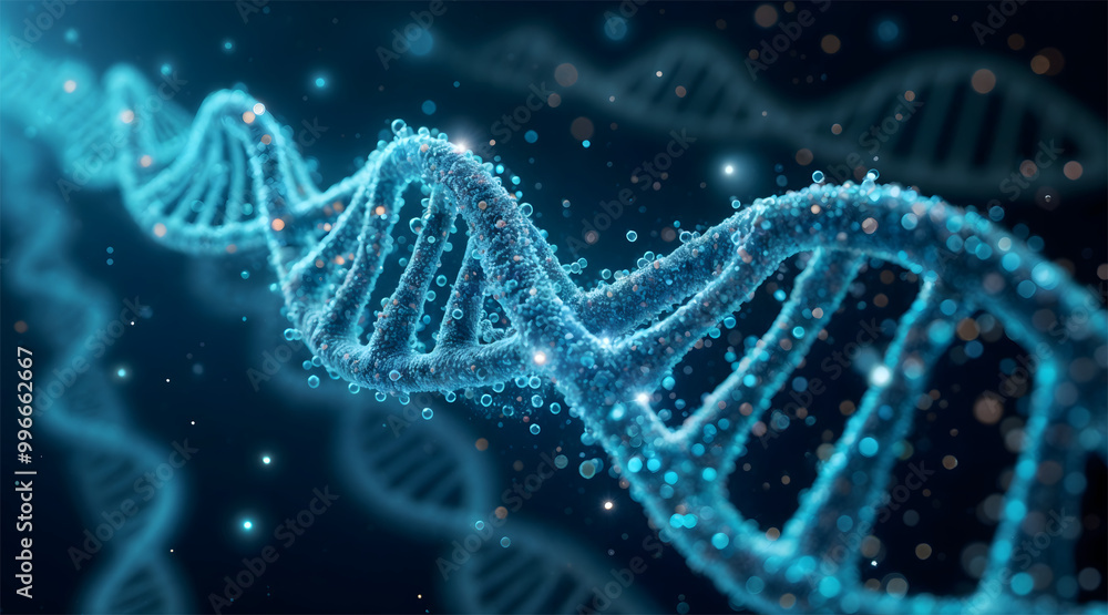Conceptual visualization of DNA strands storing digital data Conceptual visualization of DNA strands storing digital data