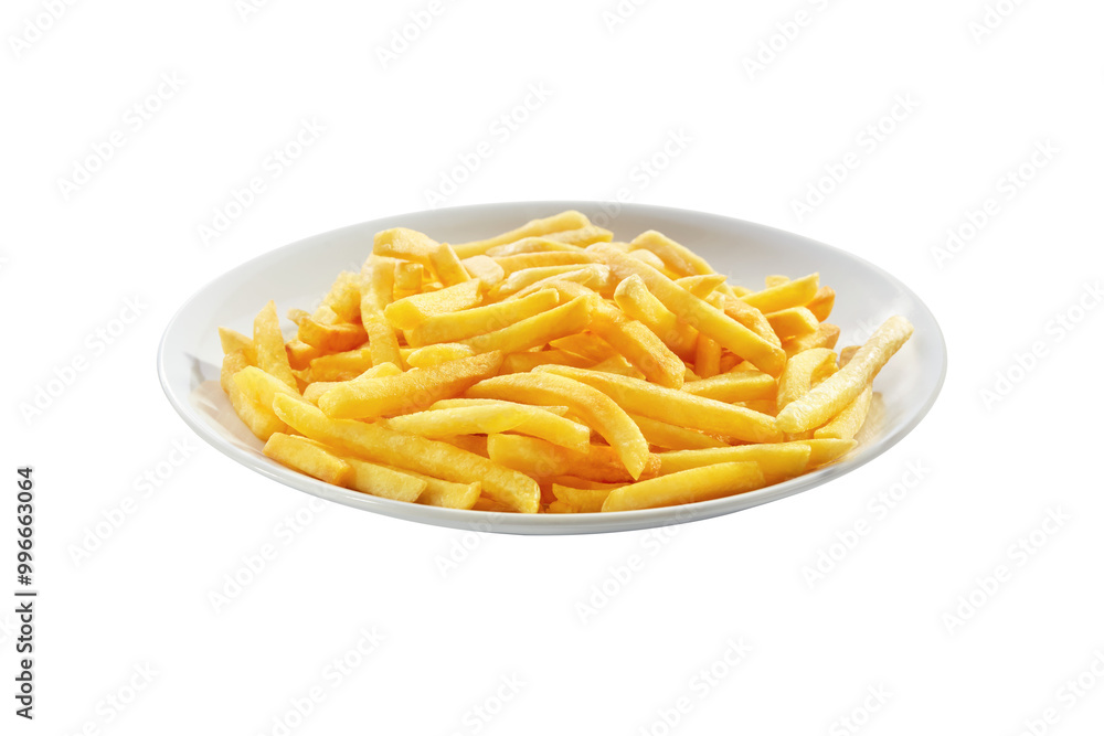french fries on white background french fries on white background