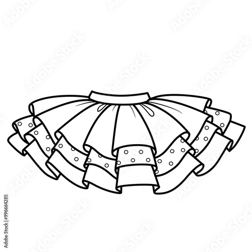 Three-layer elegant tutu skirt outlined