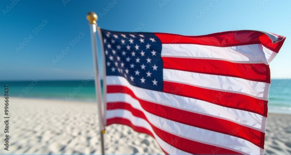 Obraz premium american flag on sky