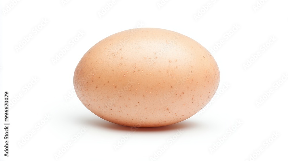 A large egg is sitting on a white background A large egg is sitting on a white background