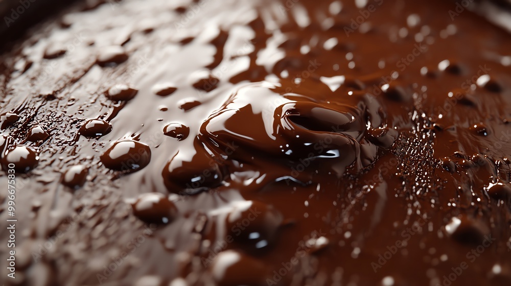 Closeup of a chocolate ball submerged in melted dark chocolate, creating swirls and patterns. Closeup of a chocolate ball submerged in melted dark chocolate, creating swirls and patterns.