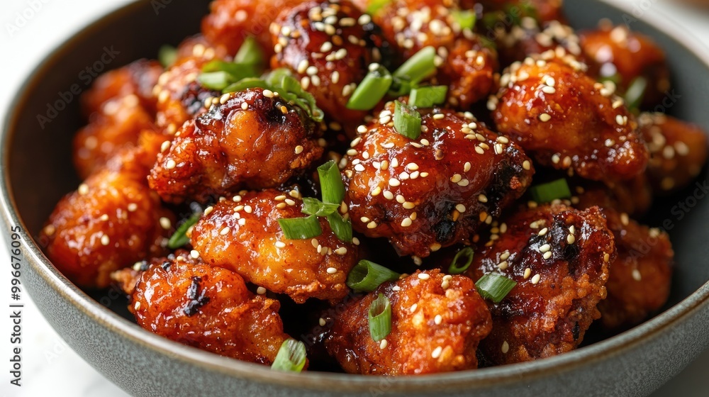 Crispy Korean Fried Chicken Coated in an Irresistible Sauce Crispy Korean Fried Chicken Coated in an Irresistible Sauce