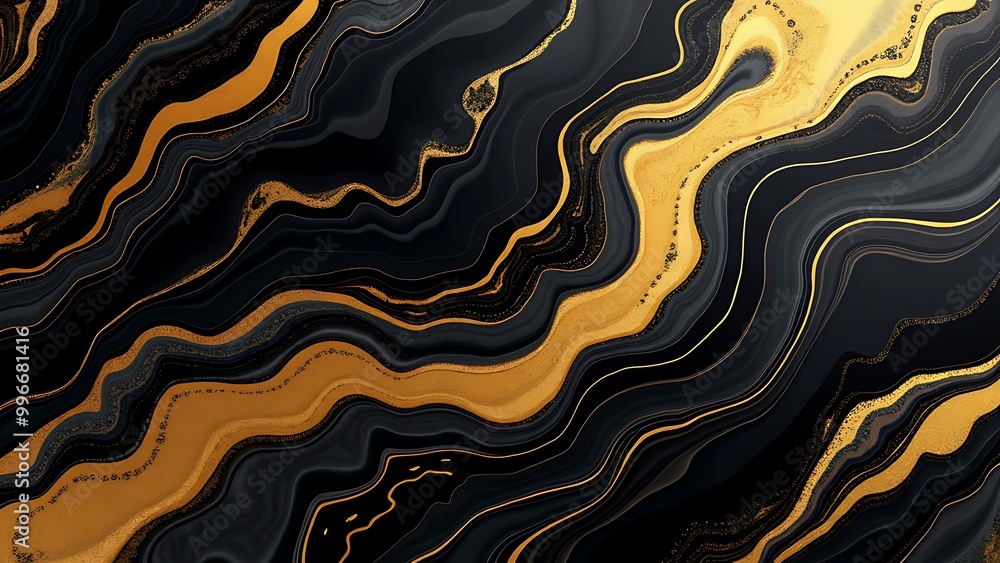 A bold black and gold liquid marble design, featuring dramatic contrast and flowing patterns. This luxurious abstract background exudes sophistication and modern elegance. A bold black and gold liquid marble design, featuring dramatic contrast and flowing patterns. This luxurious abstract background exudes sophistication and modern elegance.