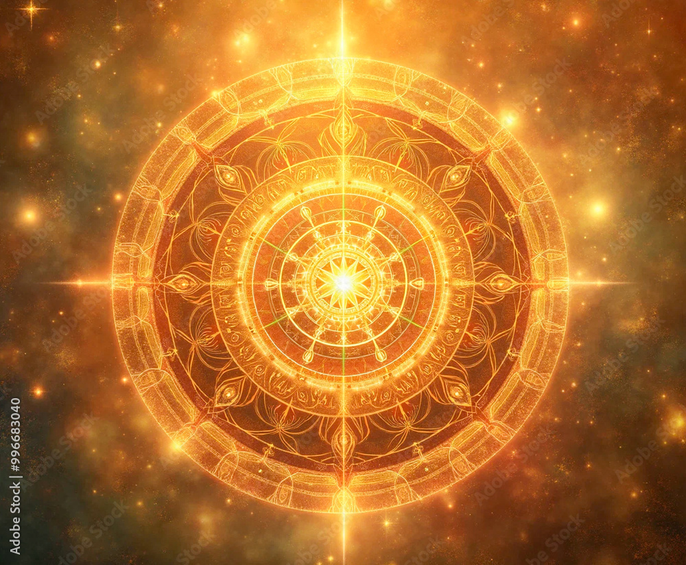 Gold, yellow Mandala solar plexus - AI generated Gold, yellow Mandala solar plexus - AI generated