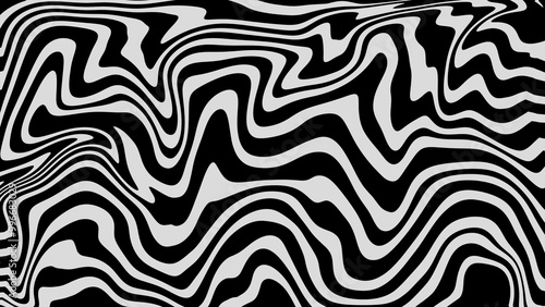 Abstract background of random black and white wave line texture. Black liquid abstract wallpaper