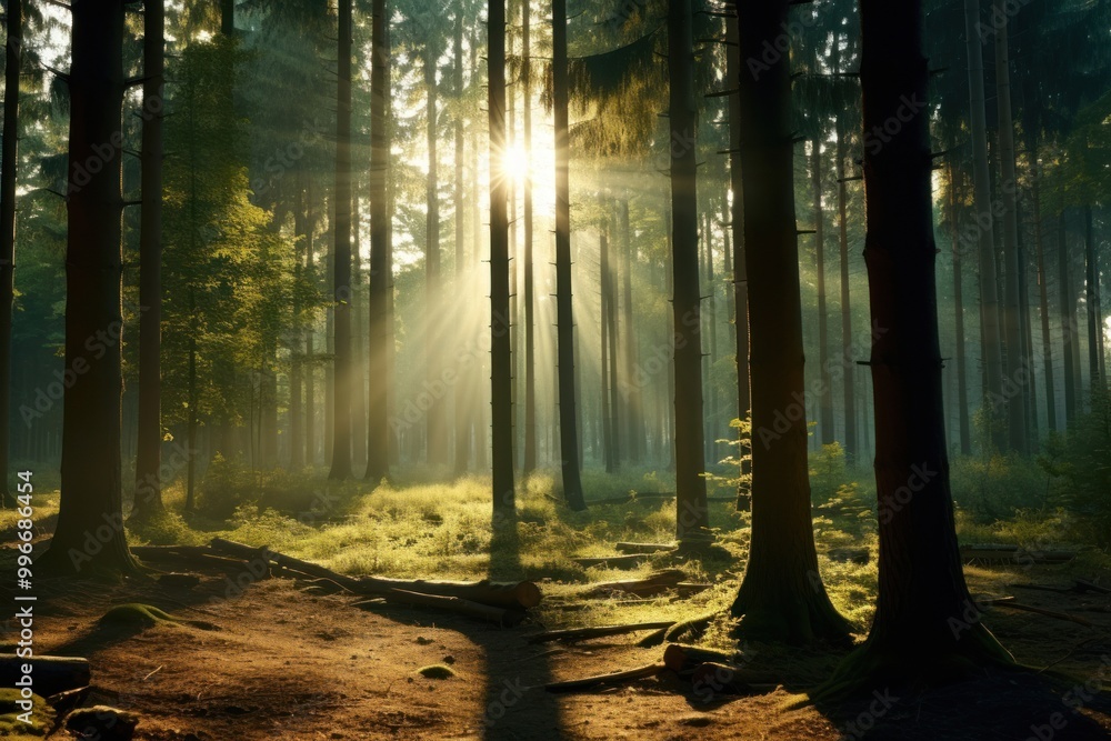 Obraz premium Forest light landscape sunlight.