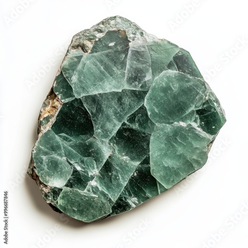 Aventurine: Sparkling Quartz Variety on White Background