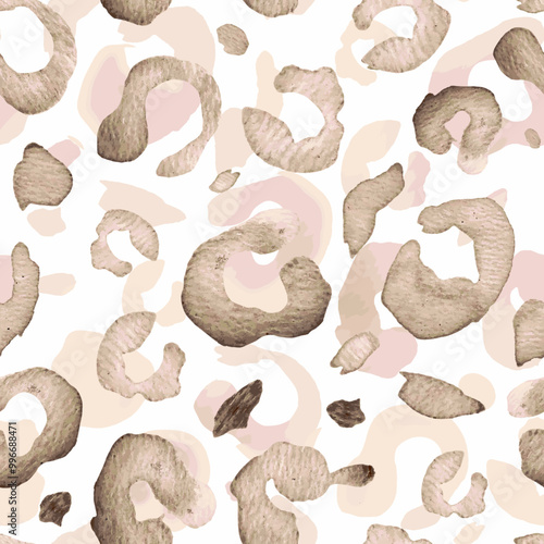 Seamless abstract animal skin, leapard texture on white background