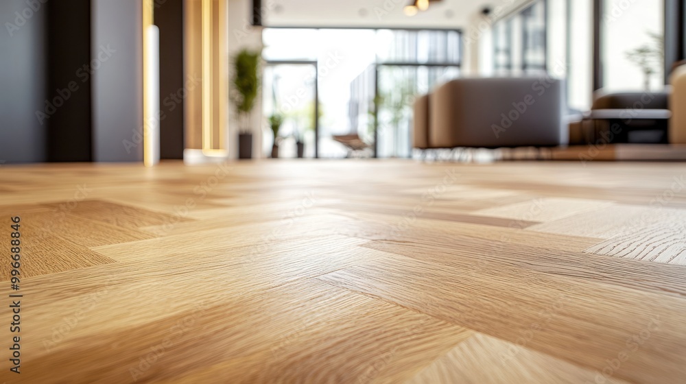 Close up of light wood floor in a modern home. Close up of light wood floor in a modern home.
