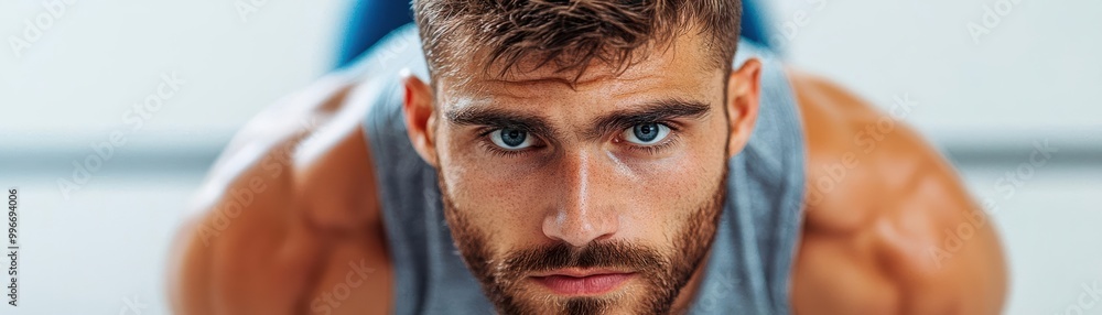 Athletic man in a fast-paced cardio routine, intense focus, dynamic lighting highlighting muscle definition, Fitness intensity Athletic man in a fast-paced cardio routine, intense focus, dynamic lighting highlighting muscle definition, Fitness intensity