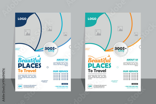 Travel Flyer or Poster Template design layout, Travel agency flyer vector posters for business.	