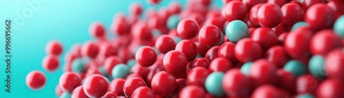 Nanoparticles in bloodstream, drug delivery concept, 3D illustration