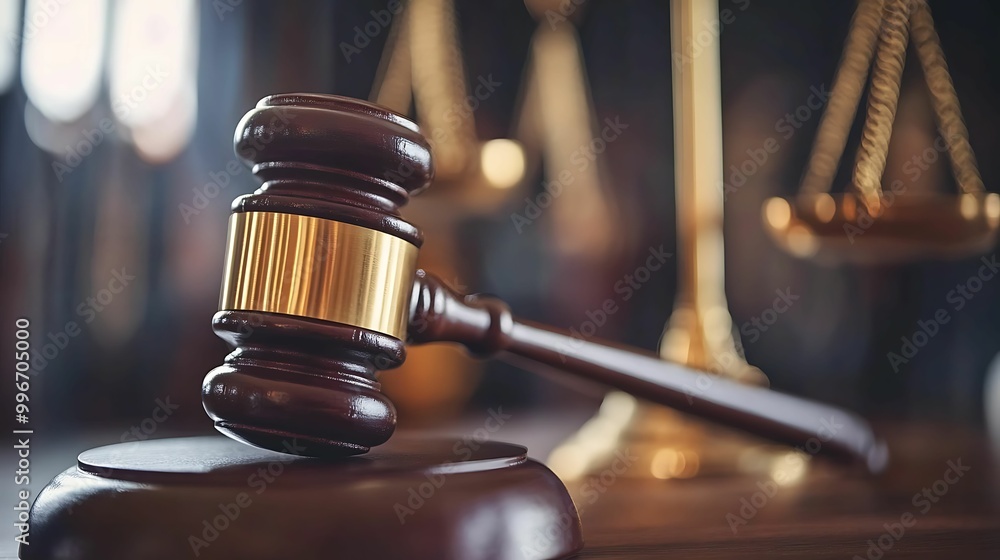 A close-up of a judge's gavel with the scales of justice in the background, symbolizing fairness, legal authority, and the justice system. A close-up of a judge's gavel with the scales of justice in the background, symbolizing fairness, legal authority, and the justice system.