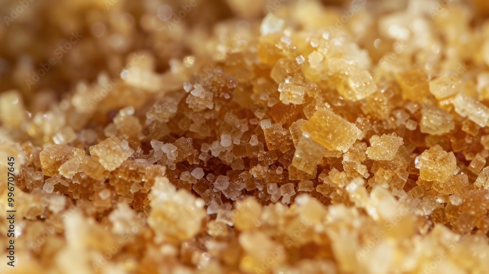 Close-up of brown sugar crystals in a macro shot. Sweet food and ingredient concept. Close-up of brown sugar crystals in a macro shot. Sweet food and ingredient concept.
