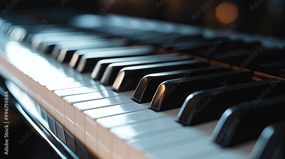 Close-up of Piano Keys with Shallow Depth of Field Close-up of Piano Keys with Shallow Depth of Field