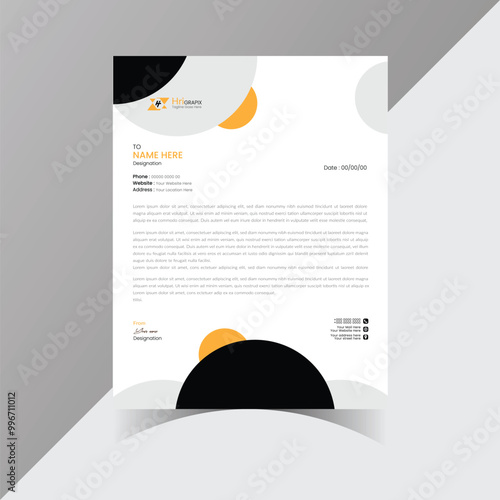 Letterhead Design Template. professional letterhead template design. Business style letterhead design. Illustration vector.