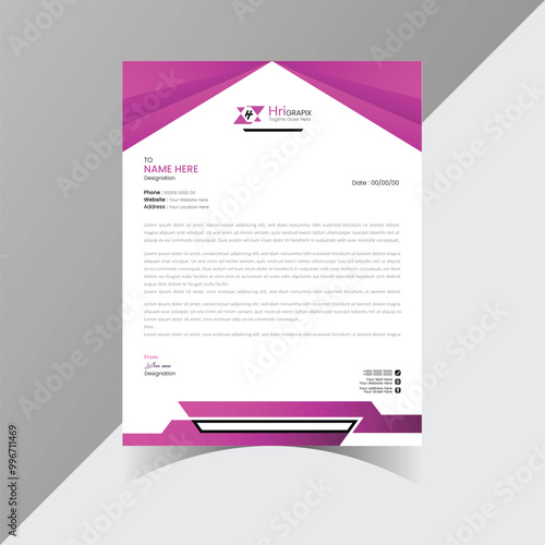 Letterhead Design Template. professional letterhead template design. Business style letterhead design. Illustration vector.