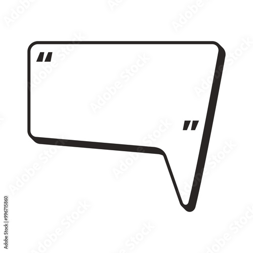 Doodle speech bobble comic cartoon with quotation mark