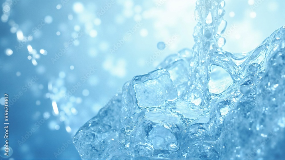 青い背景の上に敷き詰められた氷のテクスチャー素材 清涼感のあるクラッシュアイス Ice texture material spread over a blue background. Refreshing crushed ice 青い背景の上に敷き詰められた氷のテクスチャー素材 清涼感のあるクラッシュアイス Ice texture material spread over a blue background. Refreshing crushed ice