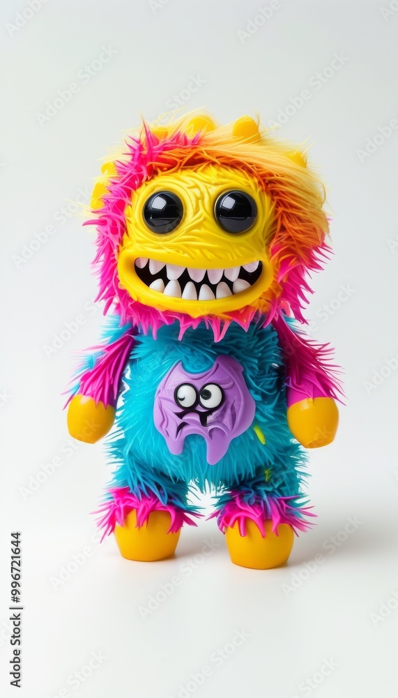 Vibrant monster toy featuring a playful rainbow color scheme and expressive features, perfect for children's play and imaginative fun. Vibrant monster toy featuring a playful rainbow color scheme and expressive features, perfect for children's play and imaginative fun.