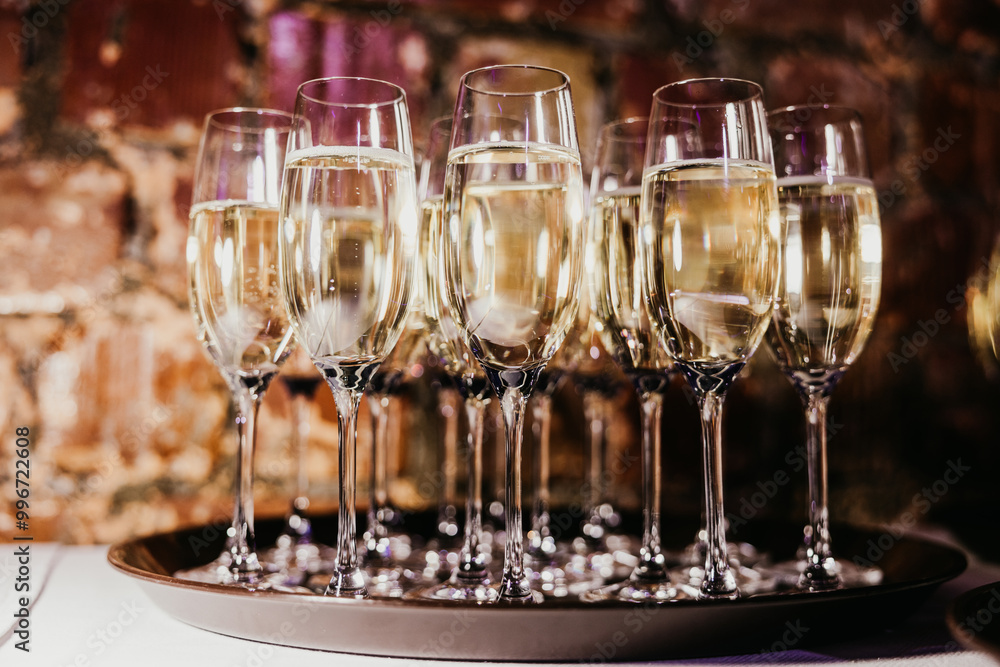 champagne glasses on the table champagne glasses on the table