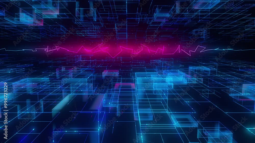 The abstract background with global digital environment, a concept image, computer generated video
The abstract background with global digital environment, a concept image, computer generated video