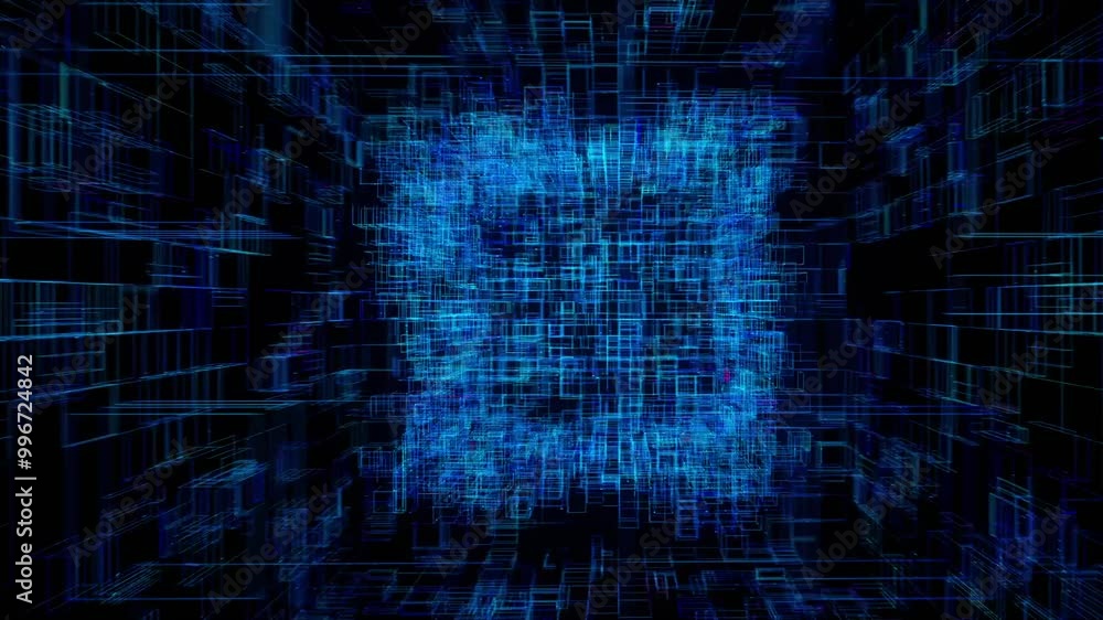The abstract background, a global digital network rotating in a black space, a concept image, computer generated video
The abstract background, a global digital network rotating in a black space, a concept image, computer generated video