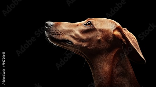 Wallpaper Mural  A tight shot of a brown dog's head against a black backdrop Torontodigital.ca