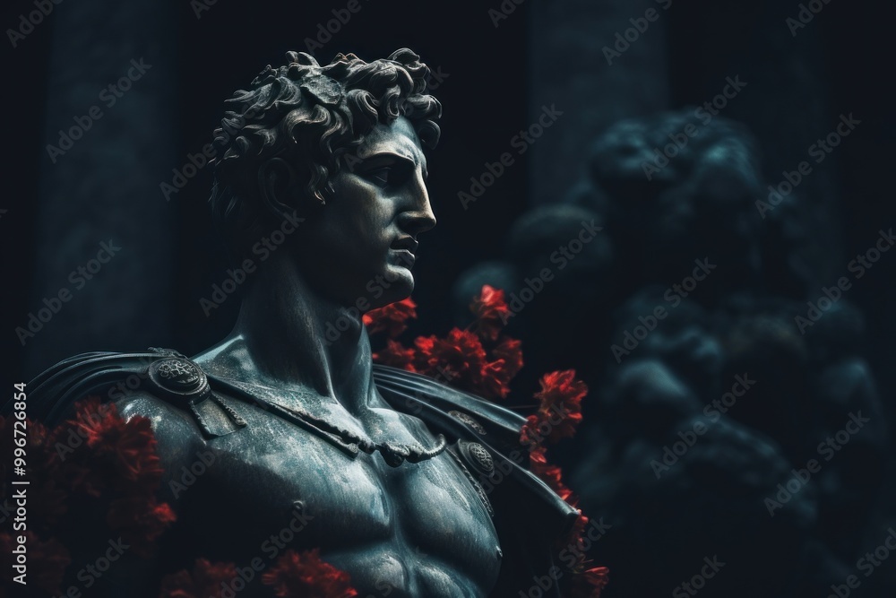 Roman statue sculpture art representation. Roman statue sculpture art representation.
