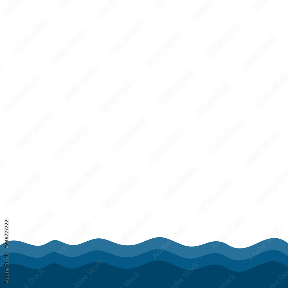 Flat Style Sea Water Waves Flat Style Sea Water Waves