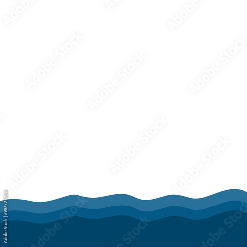 Flat Style Sea Water Waves