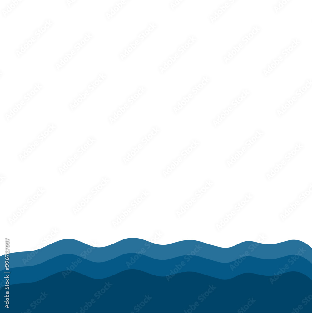 Flat Style Sea Water Waves Flat Style Sea Water Waves