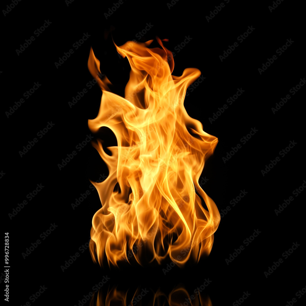Fire flame isolated on black background Fire flame isolated on black background