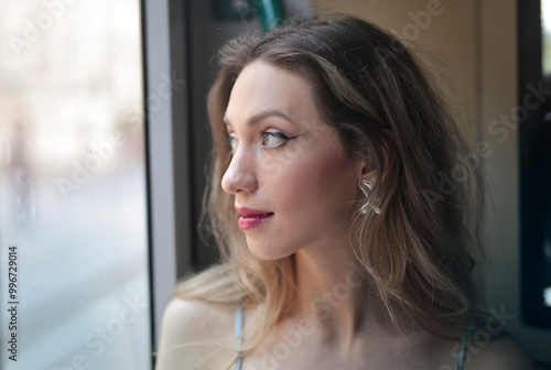 portrait of young woman in a tram Free Download portrait of young woman in a tram - GFXLoad