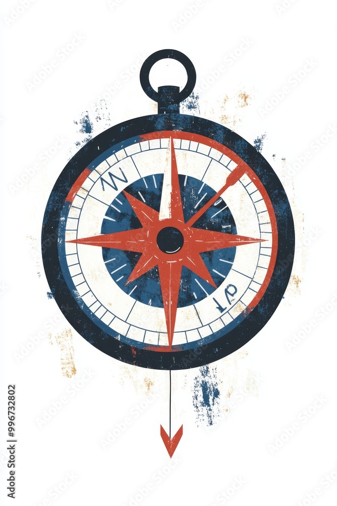 a stylized depiction of a compass with a needle pointing towards a target, representing goal-oriented navigation illustration a stylized depiction of a compass with a needle pointing towards a target, representing goal-oriented navigation illustration