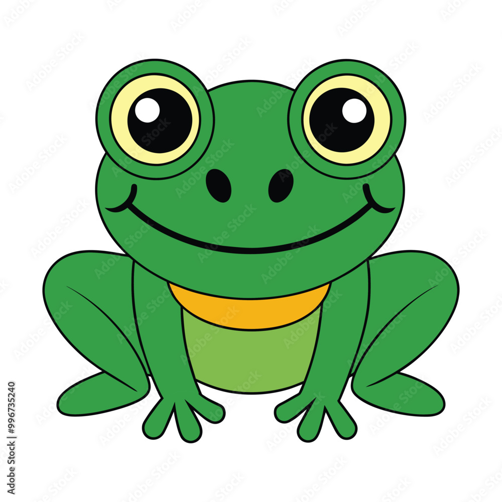 Fototapeta premium Humorous cartoon frog vector clipart illustration